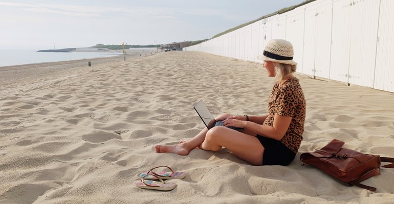 Werken vanaf het strand