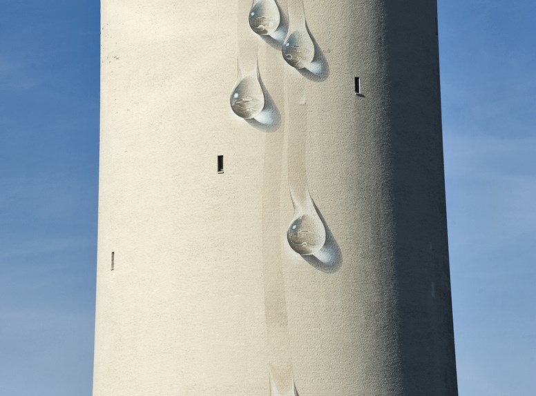 Kunst op straat, Johny Beerens op de Watertoren van Oostburg