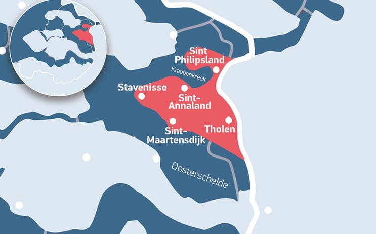 Kaart van Tholen en Sint Philipsland