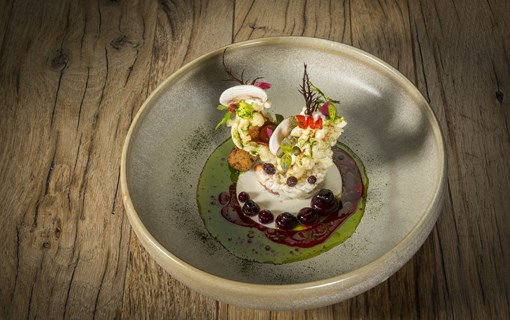 Gericht in einem Restaurant mit Michelin-Stern