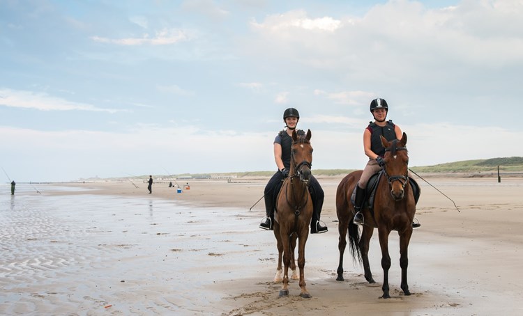 Domburg paarden strand meisjes