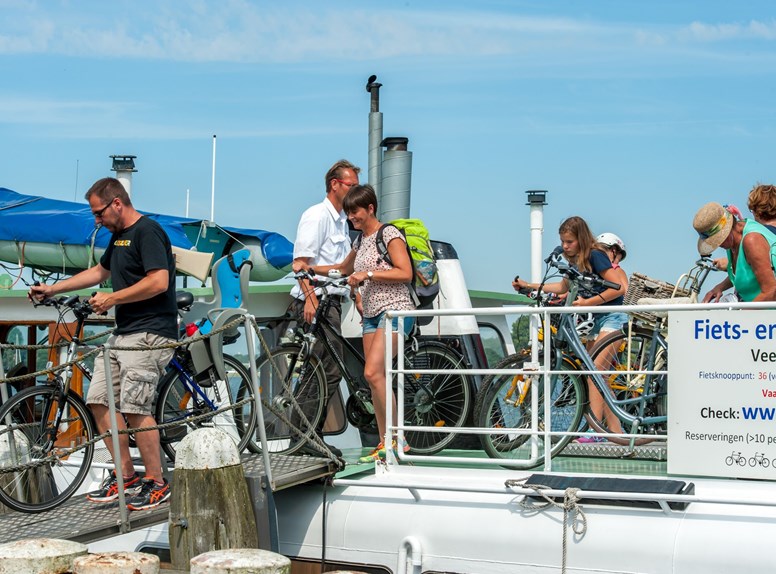 fiets veerboot groep mensen