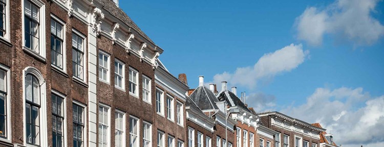 Herenhuizen aan de kade in Middelburg