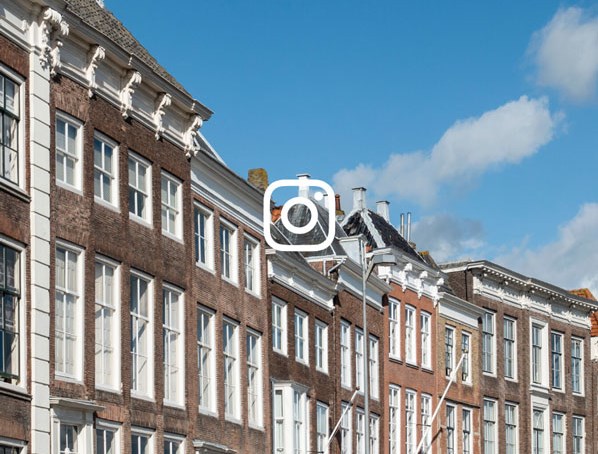 Social post Instagram van huizen in Middelburg