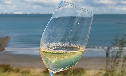 Wijn Kleine Schorre op strand