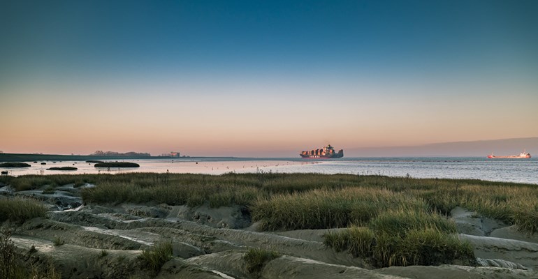 Grenspark Groot Saeftinghe Boot water landschap